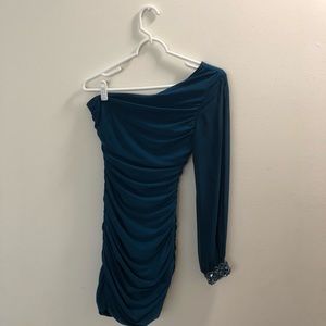 Off Shoulder Asymmetric Homecoming/Prom Dress